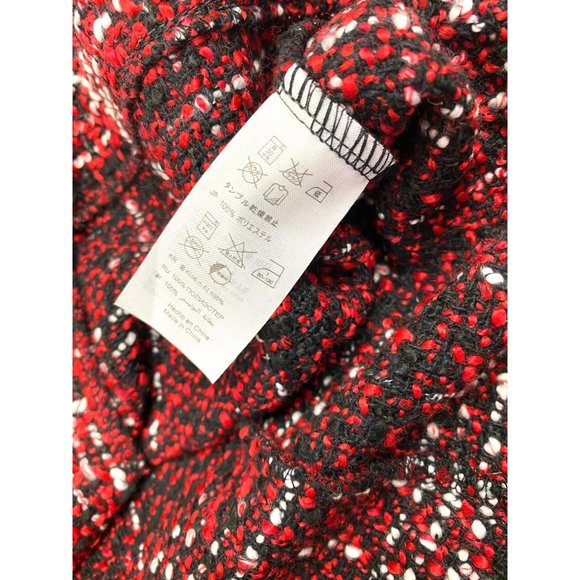 Red, Black, & White Tweed Skirt with Gold Buttons - Size 29 - Picture 4 of 4